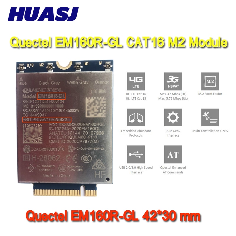 Huasj Quectel  LTE EM160R-GL Cat16 M.2 , Lenov..